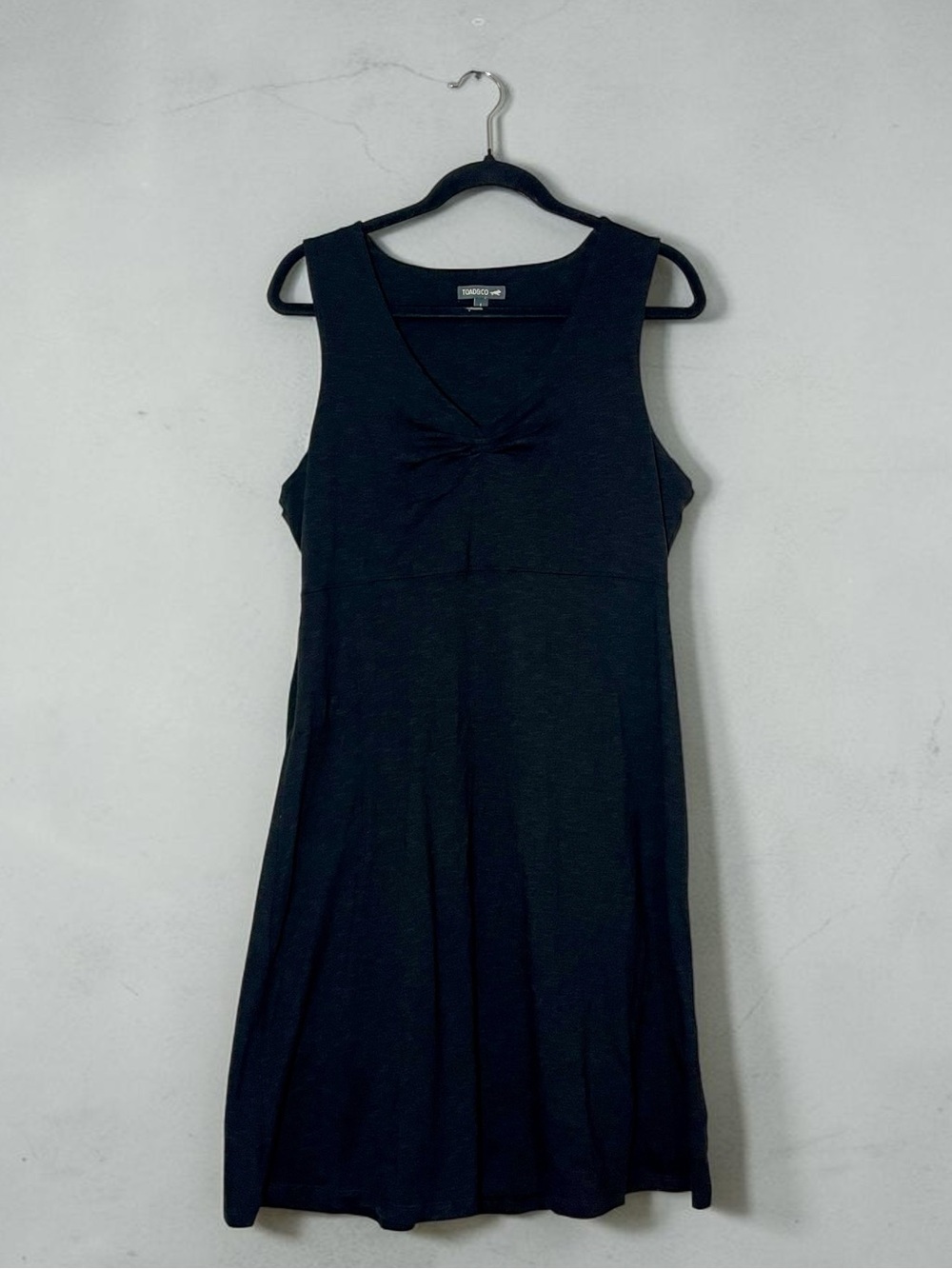 Toad & Co Sustainable Knit Tank Dress Gray V Neck Organic Cotton L